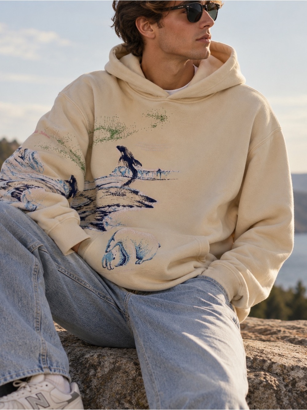 Jungles The Cold Graphic Hoodie Birch M
